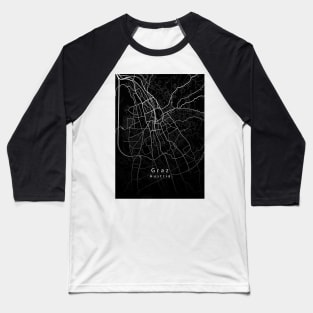 Graz Austria City Map dark Baseball T-Shirt